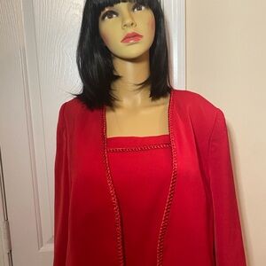 Moshita Couture Vibrant Red 3 pcs Women Dress Suit